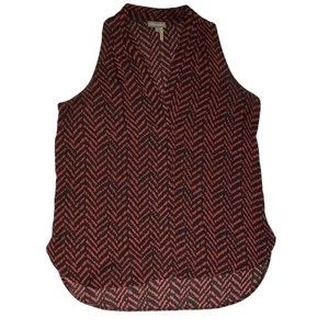 Vince Camuto Sleeveless Top Black Red Small Women's